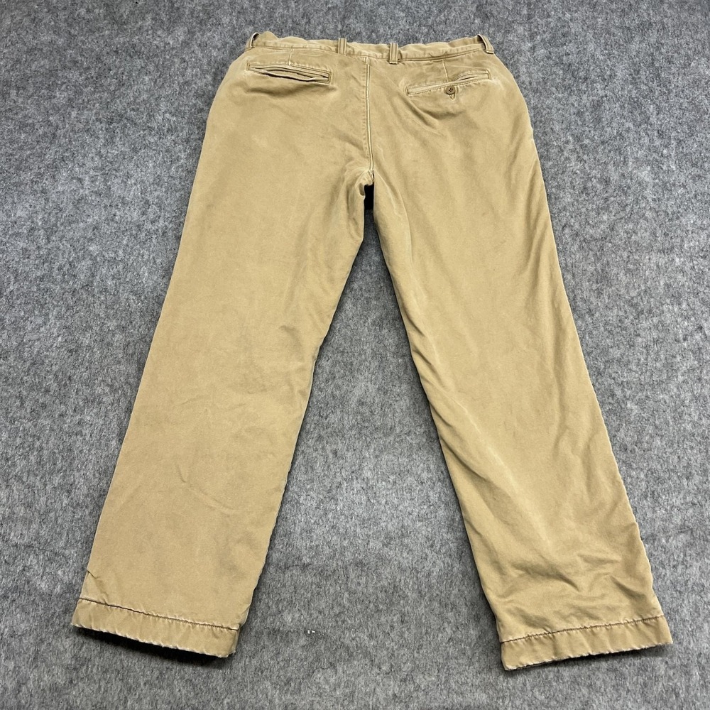 Vintage J Crew Pants Mens 32x30 Beige Khaki Flannel Lined Chino Winter Thermal - Picture 3 of 16